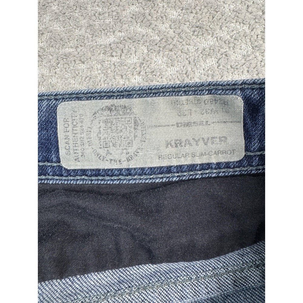 Diesel Krayver Jeans Mens 32 Blue Regular Slim Carrot Distressed Ripped Denim - Picture 3 of 13